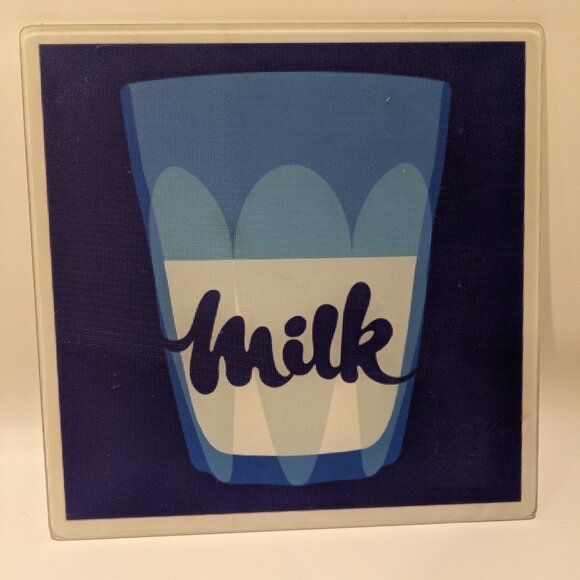 Vintage Y2K Joseph Joseph Glass Cutting Board / Trivet – “Milk” Advertising - Picture 3 of 7
